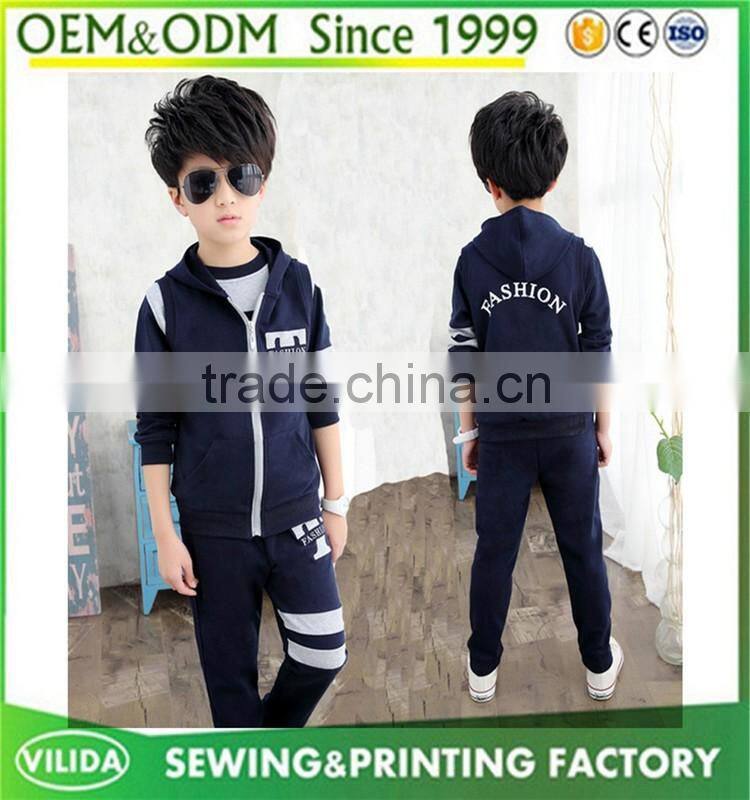 wholesale outdoor sportwear dry fit fastion kid's jacket tracksuit