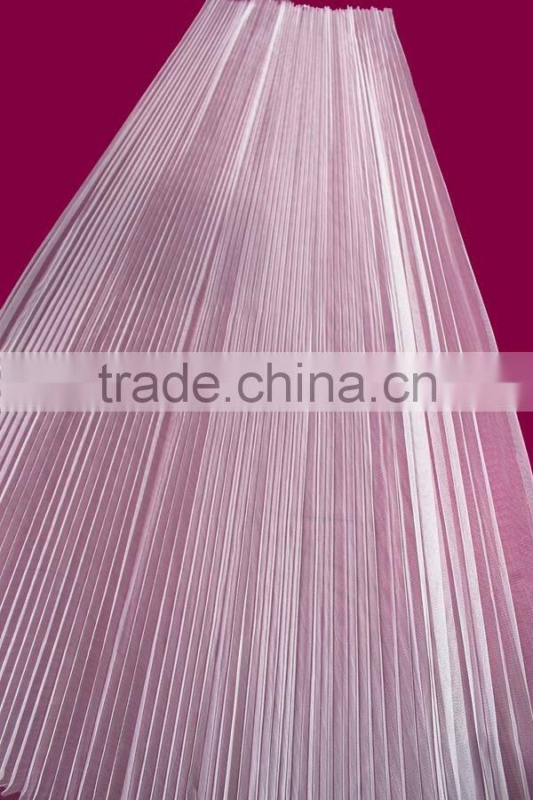 White and stiff pleated fabric lace mesh for wedding dresses or ballet