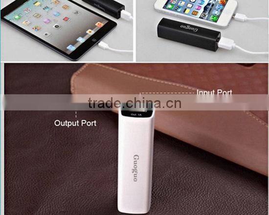 Guoguo Promotion mini ultra slim colorful portable travel rohs power bank 2200mAh for iphone,samsumg
