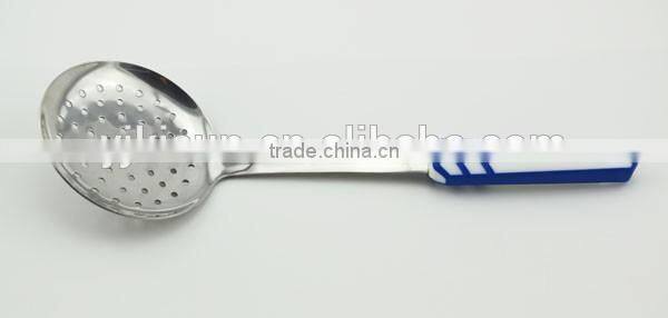 soft touch effect handle type stainless steel cooking strainer