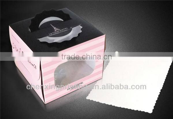 cheap 300g brown or white kraft paper cake box with handle ,