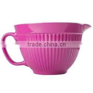 Inlaid Melamine Plastic Mixing bowls with handle,Red & Purple