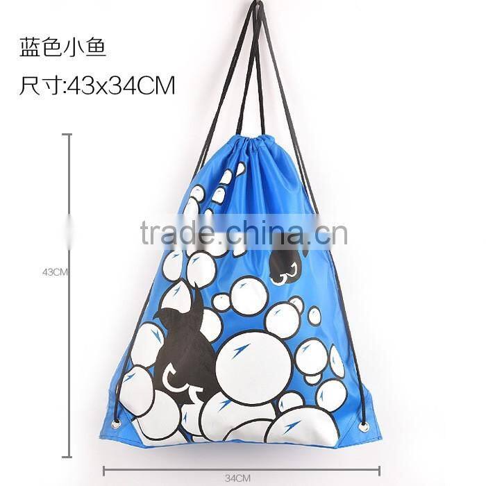 Smiling Face Nylon Drawstring Bags for Adults and Kids Light Riding Backpack Unisex Sports Bags