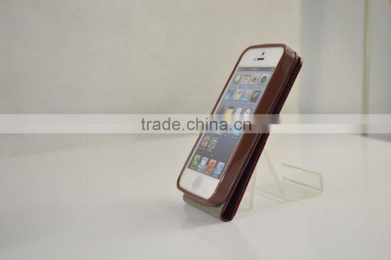 2016 Hot Sales Flip Cover PU Leather Cases for iphone5 SE with TPU cases Holder