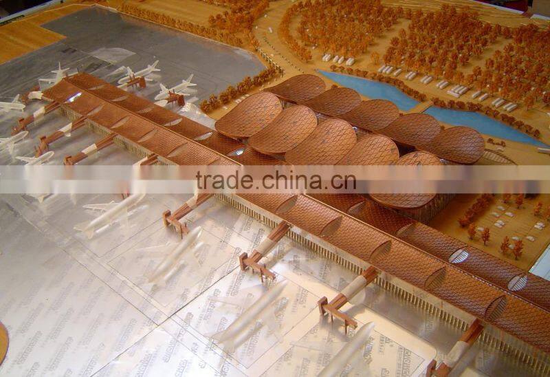 wooden airport architectural scale model maker/building model making service