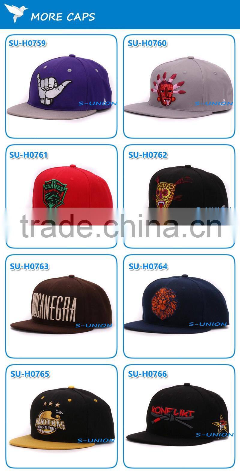 Best quality custom embroidery lion hip hop adjustable snapback flat brim kids caps