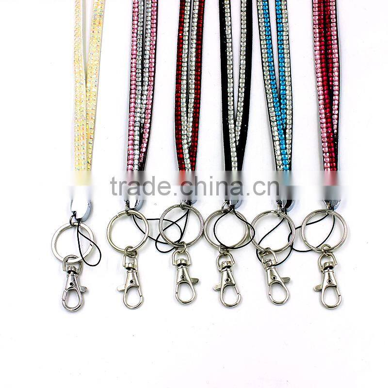 Fashion goody rhinestone crystal mobile phone strings with Tendrils buckle
