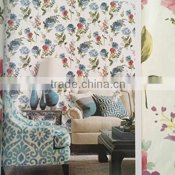non woven flower design wallpaper for living room