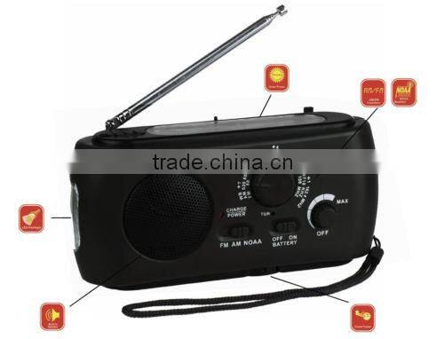 solar dynamo torch radio flashlight with fm radio