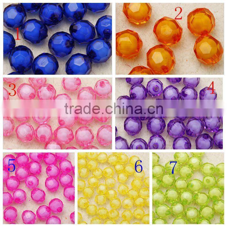 wholesale pink 10mm Bulk chunky acrylic faceted round ball beads