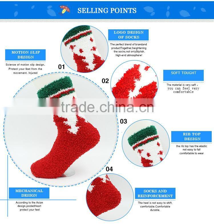 Thick adult christmas style red cheap wholesale full terry socks