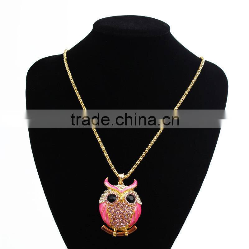 MYLOVE high quality colorful rhinestone owl necklace
