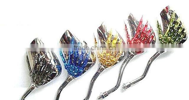 Motorcycle side mirror skull mirrors universal motorcycle rear mirror f 8mm 10mm