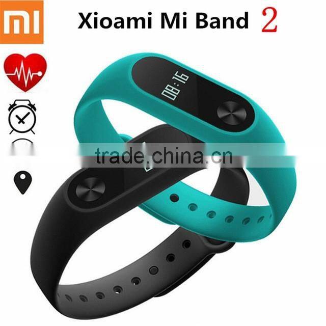 2016 New Original Xiaomi MiBand 2 mi band 2 Wistband Bracelet with Smart Heart Rate Fitness Touchpad OLED Screen