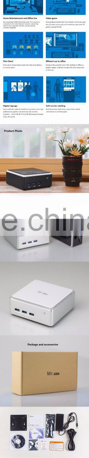 Mini ITX intel Core i3 mini pc windows 10 sata i3 4010U 1.7 GHZ 300M WIFI Dual 4K resolution