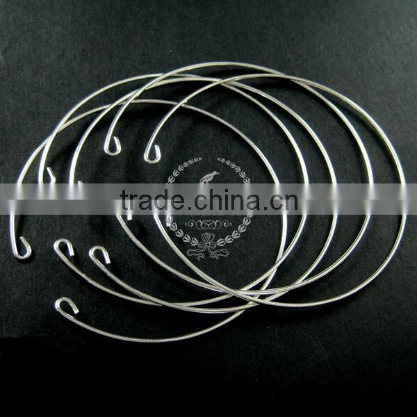 60mm diameter 1mm thick silver plated simple wiring bracelet DIY bangle supplies 1900055