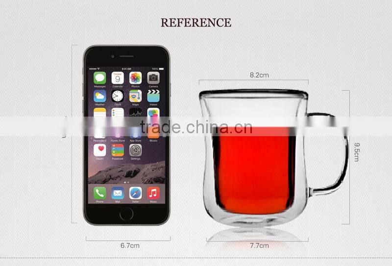 China supplier clear glass double wall mug