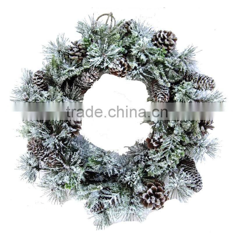 Green Christmas decoration natural materials crafts wreath