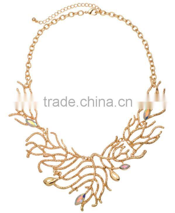 Pretty steps 2015 latest design elegant beads necklace big flower design