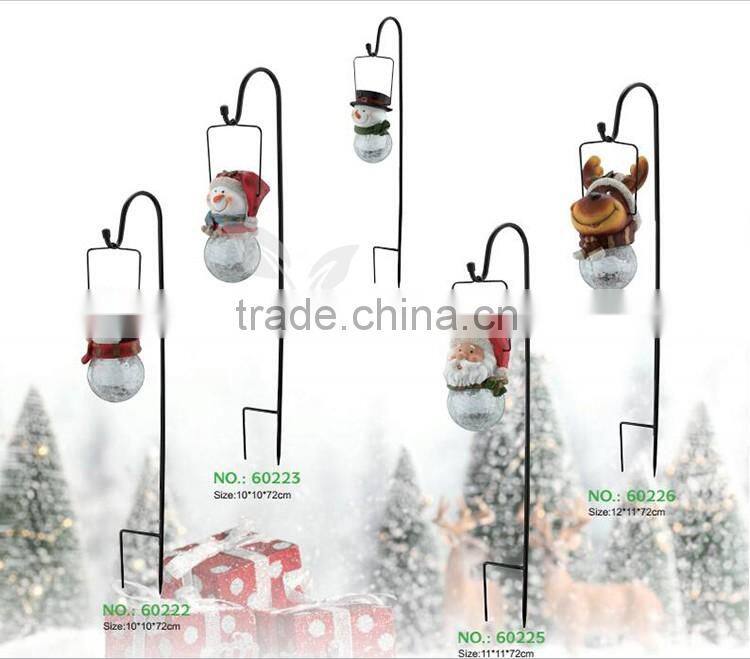 xmas decorative solar lighting garden pathway led solar crackle clear glass ball light
