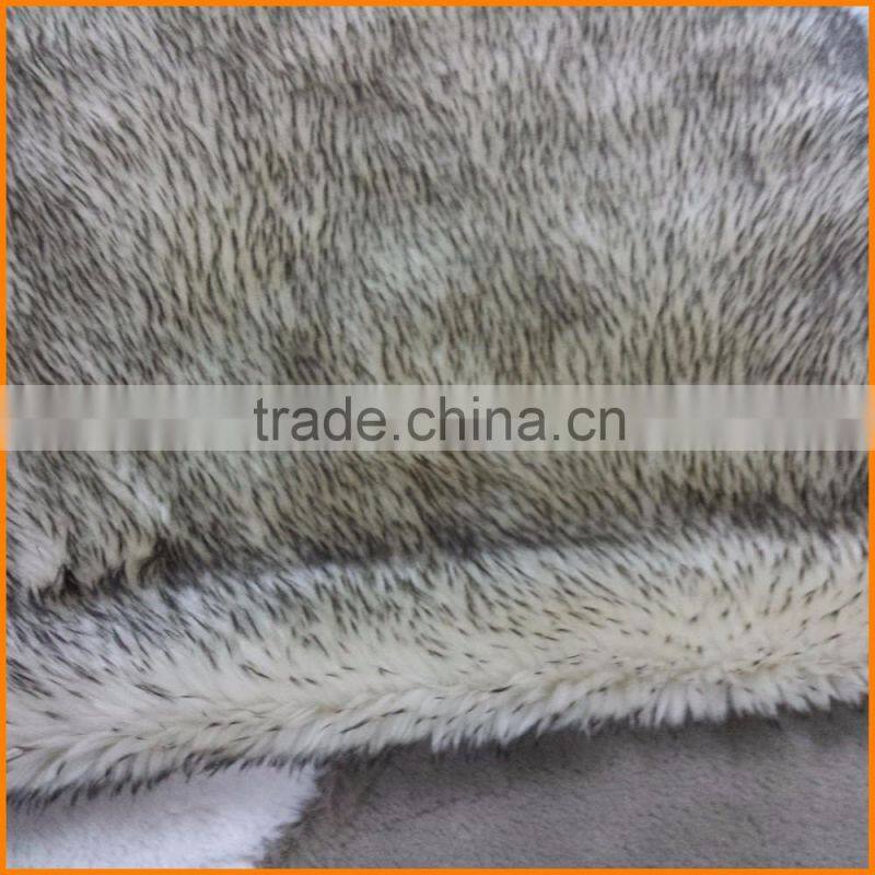 Faux Fur Throw Blanket - Rugs Two Tone Spiked Beige on Brown