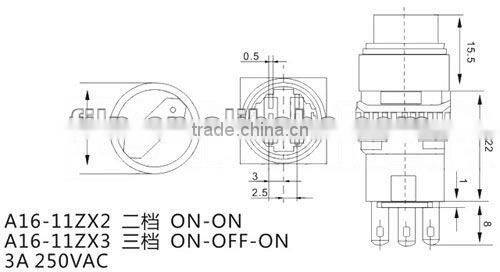 YL6-114 22mm mini push button switch latching