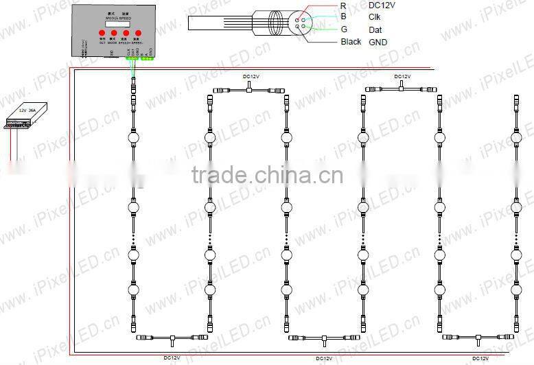3d effect ws2801 50mm led balls string
