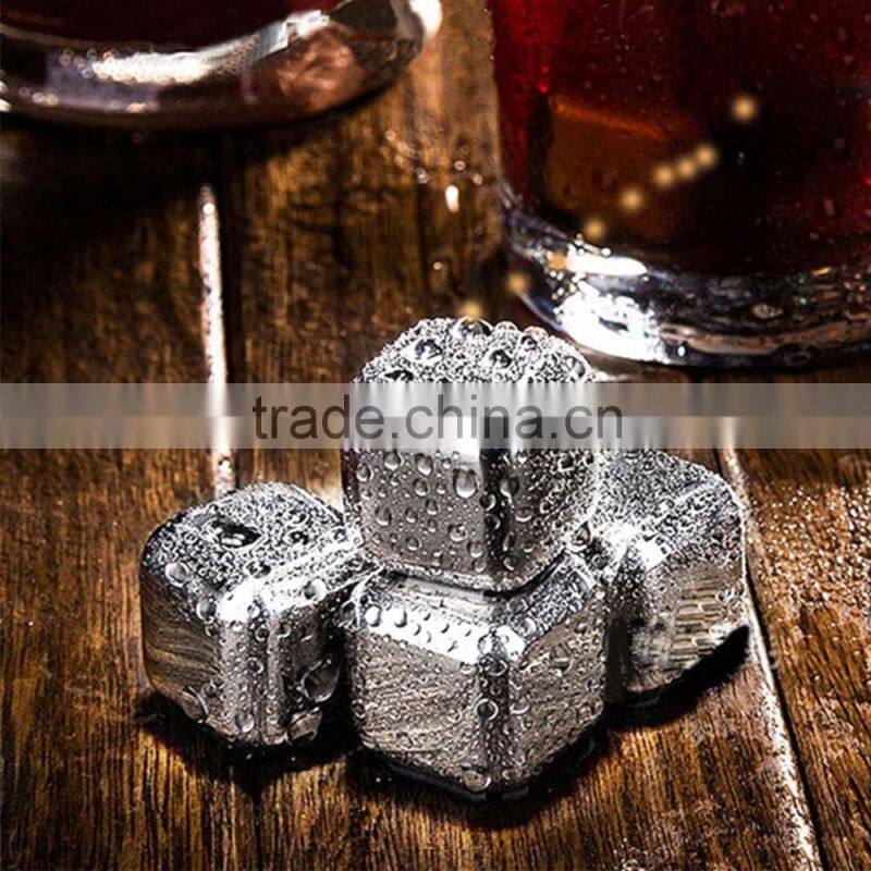 stainless steel whisky cooler rocks/whisky stones/wine ice cubes