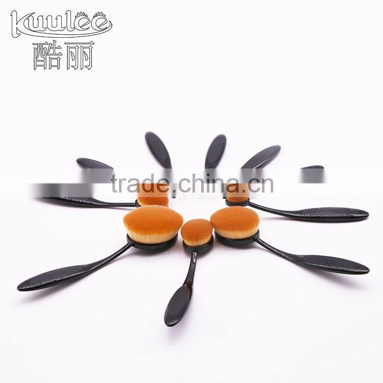 Nylon bendable handle eco-friendly 10pcs toothbrush shaped makeup brush