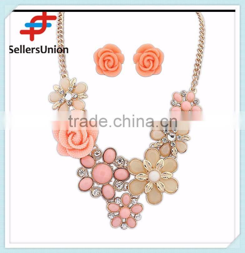 No.1 yiwu exporting commission agent wanted western style garment necklace set earring jewelry set for young girls