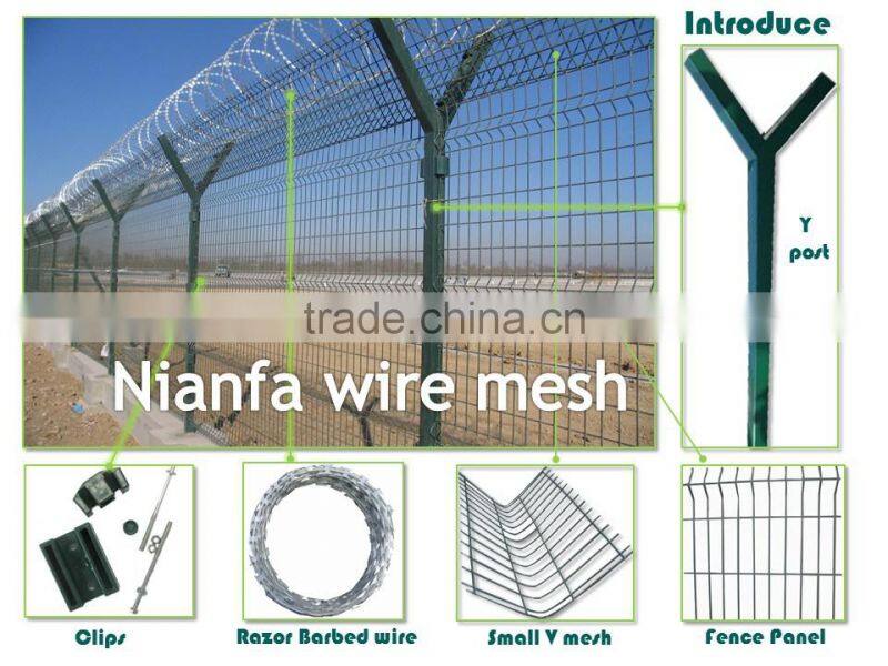 Plastic fence galvanized steel fence Y-post airport fencing (Guangzhou factory )