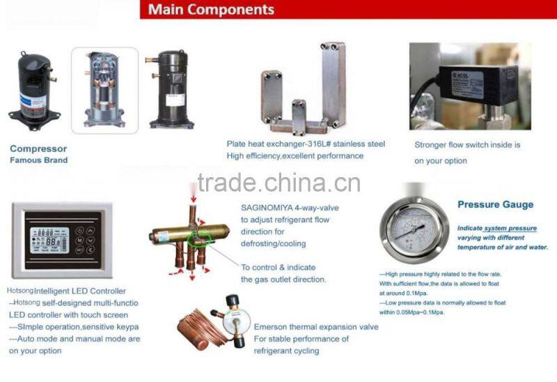 HS-180W/DW freestanding heavy duty evi low ambient air to water,air source heat pump 78kw water heater