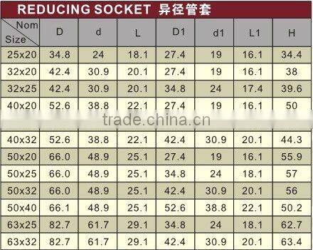 PPR Reducing Socket /Reducing socket/plastic Socket /PPR Socket