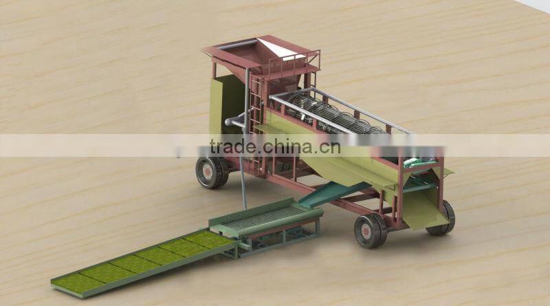 Small size movable gold trommel screen washig plant