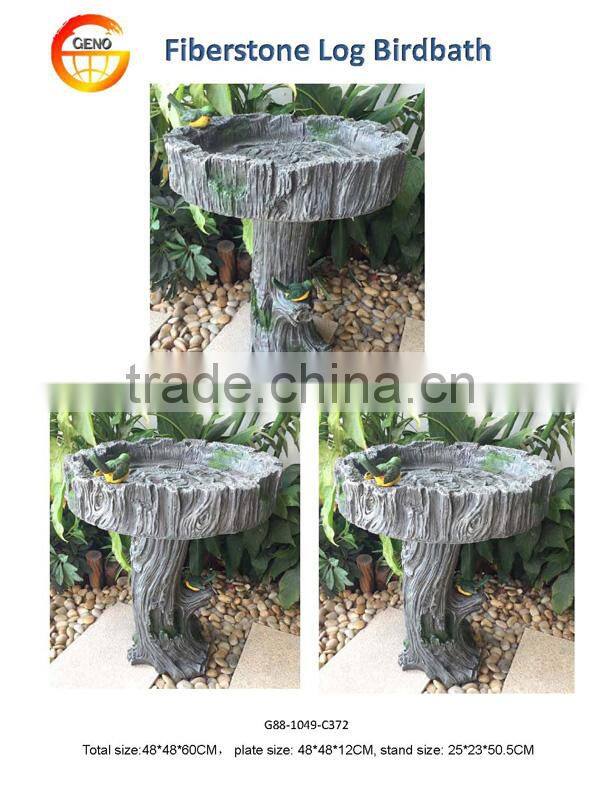 Eco-friendly log bird bath wooden bird feeder for sale
