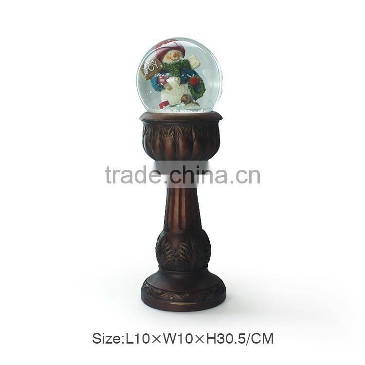 Polyresin Cute Snowman Customized Christmas Glass Snow Water Ball Decoration Resin Unique Shape Snowman Snow Globe