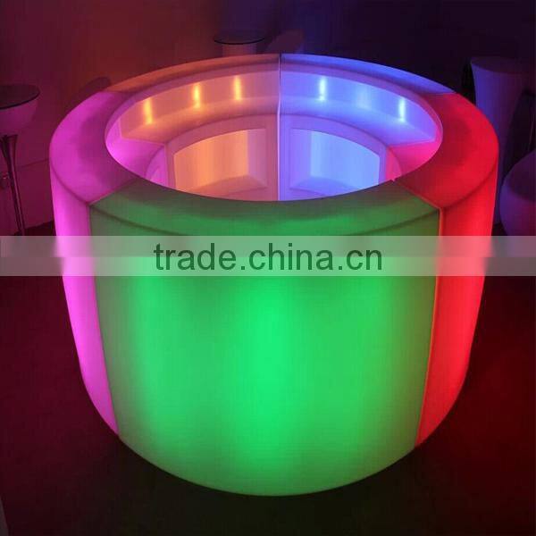 Illuminated furniture/led furniture remote control color change led round bar counter