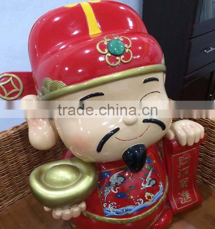 Hot Sale Chinese resin god of wealth figurine craft
