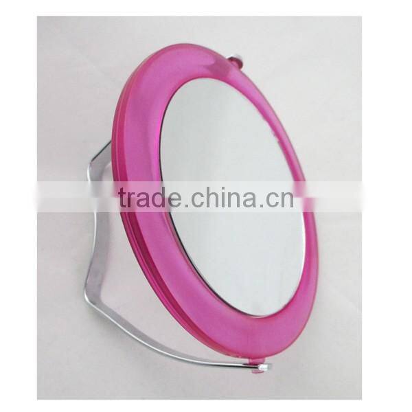 Popular pink round compact mirror for girls' gift