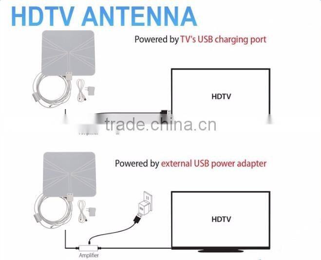 Factory Cheap Amplified Digital Indoor TV Antenna, 50miles Range ATSC TV Antenna, Wholesale Indoor TV Antenna High Gain UHF