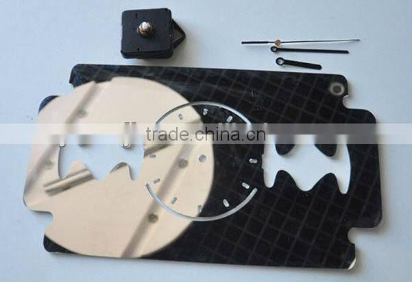 Supply creative fashion blade mirror wall clock / mute scan wall clock