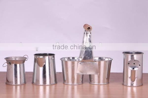 metal zinc double pot for children, home, garden