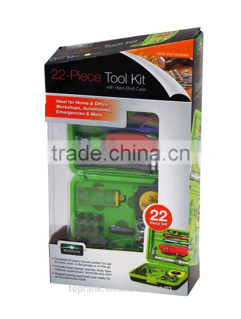 TOPRANK 22 PCS TOOL KIT,HOME REPAIR SET,HOME IMPROVEMENT TOOL SET