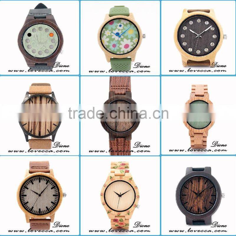 Handmade personized wooden watch ,engraved bamboo wooden watch for men