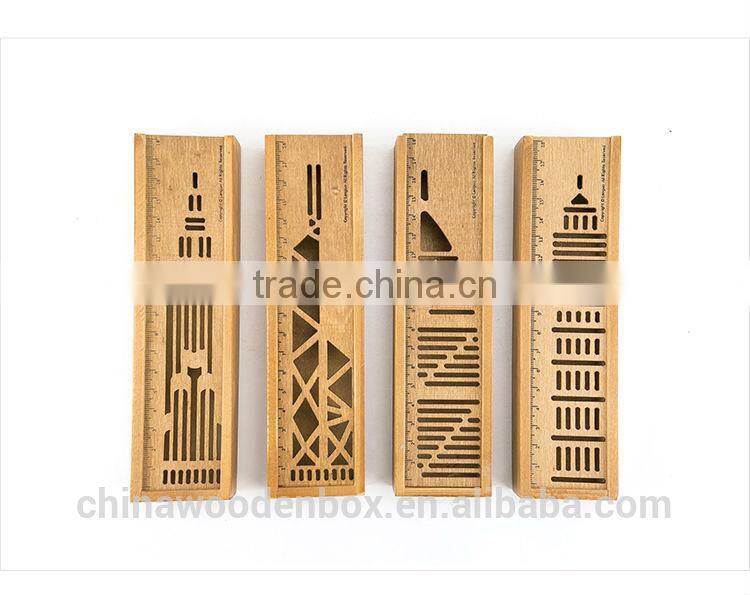 wooden carved pencil box wooden stationery box with ruler