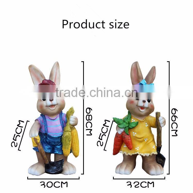 Resin garden welcome rabbit bunny statue