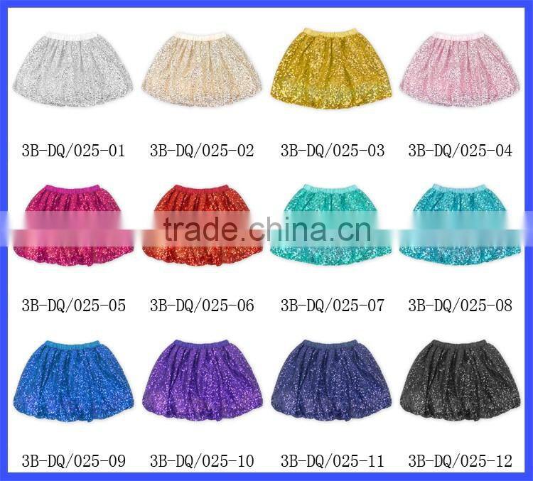 hot sale birthday outfit blue/silver/gold glitter sequin short skirts