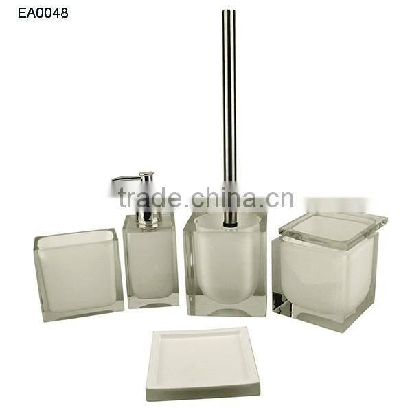 Bathroom accessories set bath soap dispenser, tooth brush holder, soap tray and toilet brush holder