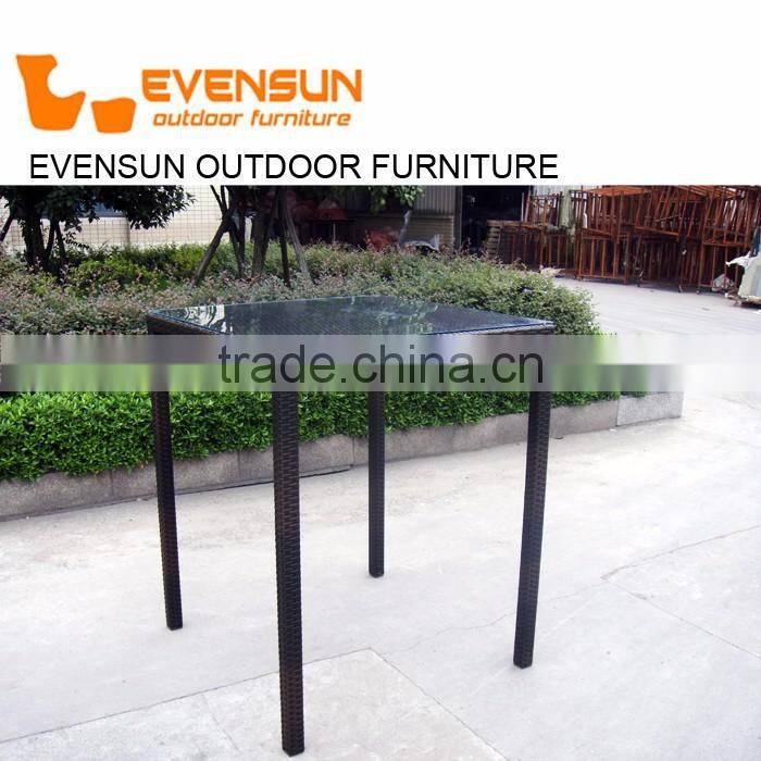 evensun rattan Outdoor Patio Plastic Resin Rattan Weaving Wicker High Back Bar Chairs