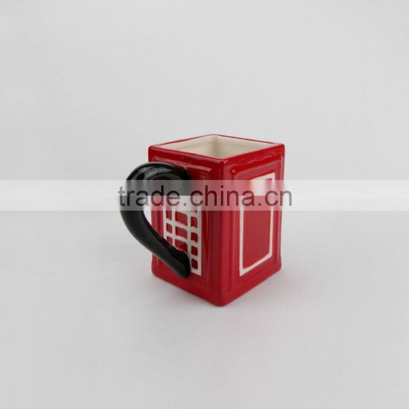 2017 Hot Sale Ceramic British Telephone Booth Mug Wholesale